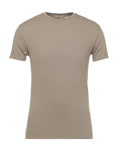 Shop Daniele Fiesoli Man T-shirt Khaki Size 3xl Linen, Elastane In Beige