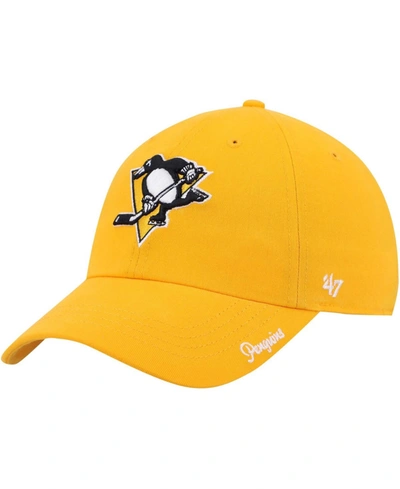 Shop 47 Brand Women's Gold Pittsburgh Penguins Team Miata Clean Up Adjustable Hat