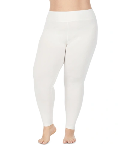 Shop Cuddl Duds Plus Size Softwear With Stretch High Waisted Leggings In Ivory
