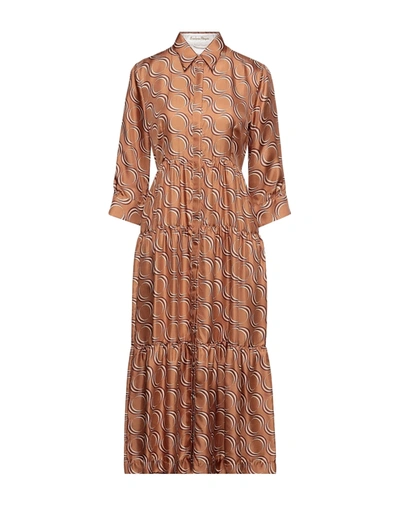 Shop Le Sarte Pettegole Woman Midi Dress Brown Size 4 Silk