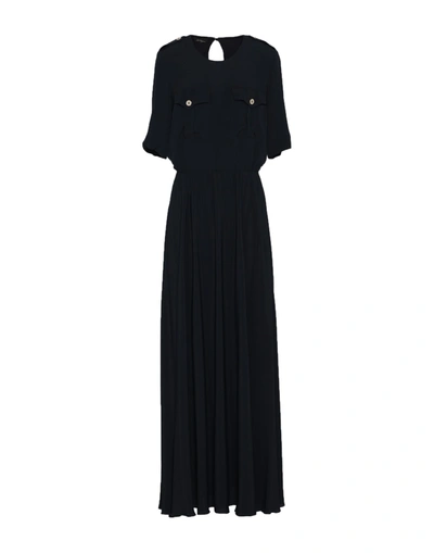 Shop Les Copains Woman Maxi Dress Midnight Blue Size 2 Acetate, Silk