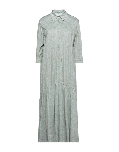 Shop Circolo 1901 Woman Maxi Dress Sage Green Size 8 Cotton
