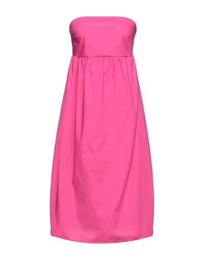 Shop Sfizio Woman Mini Dress Fuchsia Size 2 Cotton, Elastane In Pink