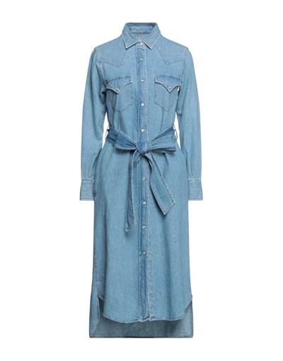 Shop Roy Rogers Midi Dresses In Blue