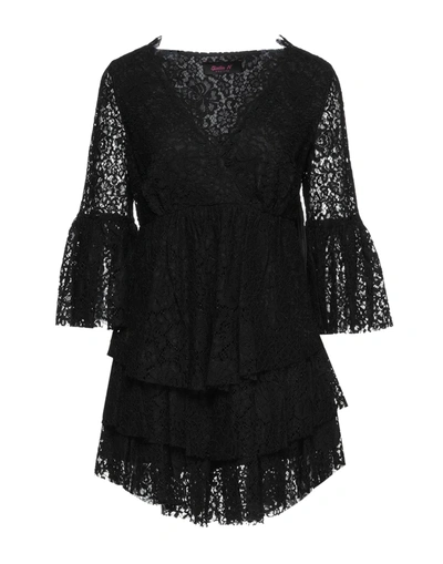 Shop Giulia N Woman Short Dress Black Size Xs Polyamide, Cotton