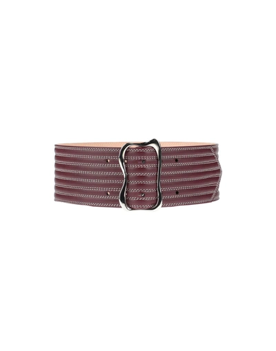 Shop Chloé Woman Belt Burgundy Size L Soft Leather In Red