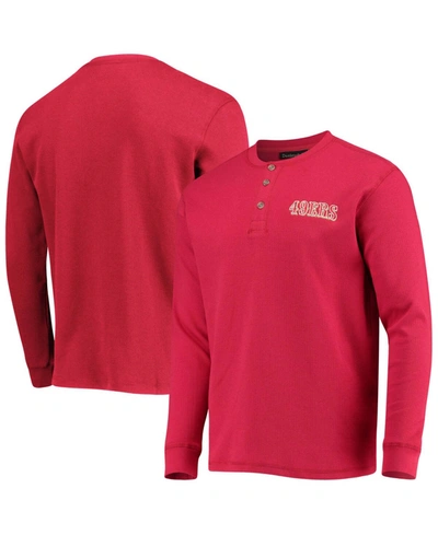 Shop Dunbrooke Men's Scarlet San Francisco 49ers Team Maverick Thermal Henley Long Sleeve T-shirt