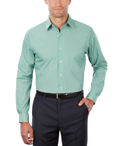 Shop Van Heusen Men's Classic-fit Point Collar Poplin Dress Shirt In Leaf