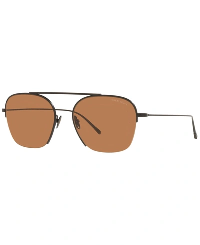 Shop Giorgio Armani Men's Sunglasses, Ar6124 55 In Matte Black