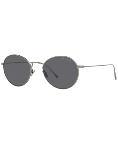 Shop Giorgio Armani Men's Polarized Sunglasses, Ar6125 52 In Matte Gunmetal