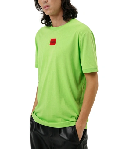 Shop Hugo Boss Men's Diragolino212 Logo Patch T-shirt In Bright Green
