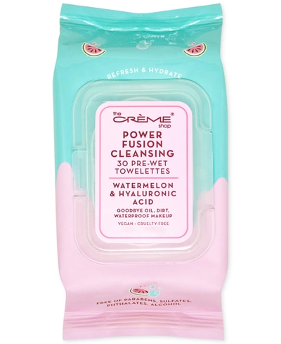 Shop The Creme Shop Power Fusion Cleansing Towelettes In Watermelon Hyaluronic Acid