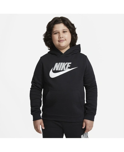 Shop Nike Big Boys Sportswear Club Pullover Hoodie, Extended Sizes In Black