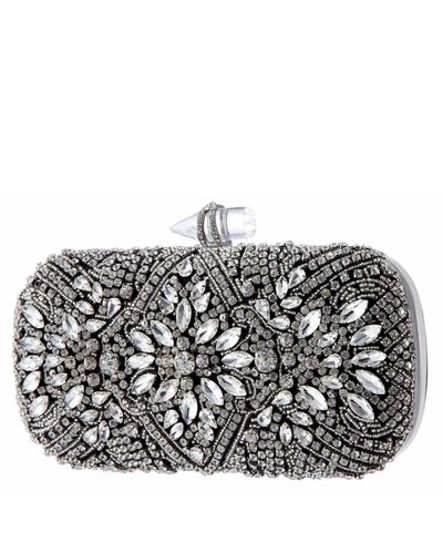 Shop Nina Women's Crystal Embellished Minaudiere In Black/white