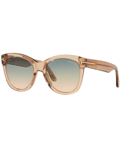 Tom Ford Wallace Womens Acetate Cat Eye Sunglasses In Green Grad