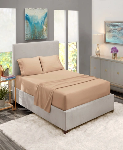 Nestl Bedding Premier Collection Deep Pocket 4 Piece Sheet Set, Queen In Taupe