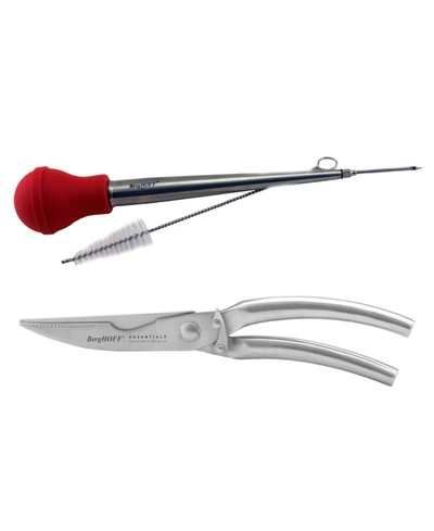 Shop Berghoff Poultry 3 Piece Set: Baster, Injector Shears In Silver-tone