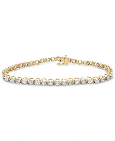 Shop Macy's Diamond Tennis Bracelet (2 Ct. T.w.) In 14k Gold In Yellow Gold