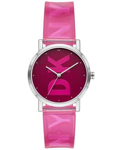 Shop Dkny Women's Soho Pink Strap Watch 34mm