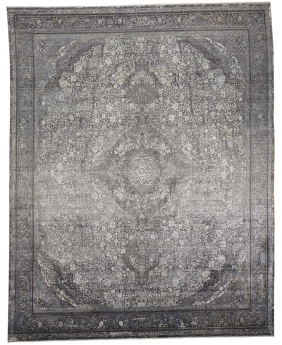 Simply Woven Sarrant R3967 Charcoal 2'8" X 10' Runner Rug In Charcoal