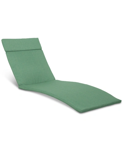 Shop Noble House Thome Outdoor Chaise Lounge Cushion In Green