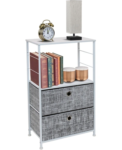 Shop Sorbus End Table With 2-drawers In Gray/white
