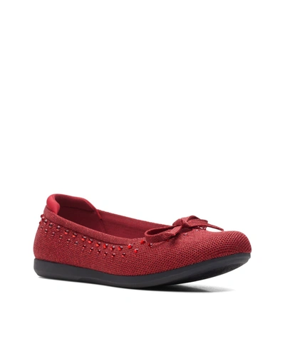 Shop Clarks Women's Cloudstepper Carly Hope Flats In Red Interest
