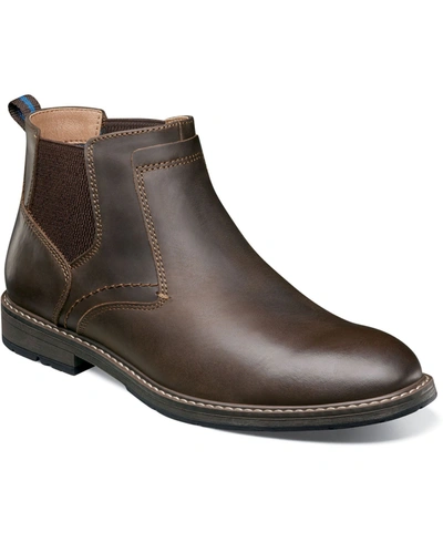 Shop Nunn Bush Men's Fuse Plain Toe Chelsea Boots Men's Shoes In Brown Crazy Horse