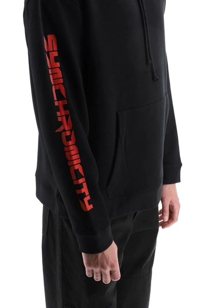 Shop Raf Simons Synchronicity Hoodie In Black,red