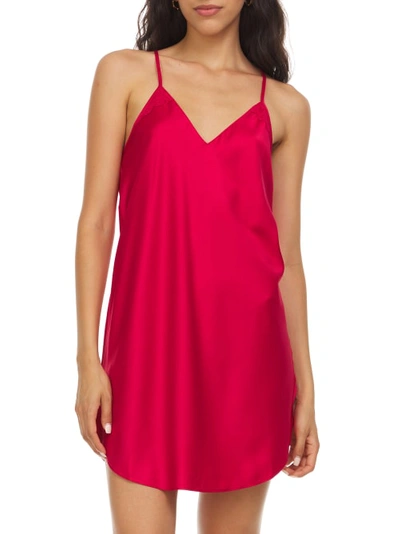 Shop Flora Nikrooz Victoria Charmeuse Chemise In Red