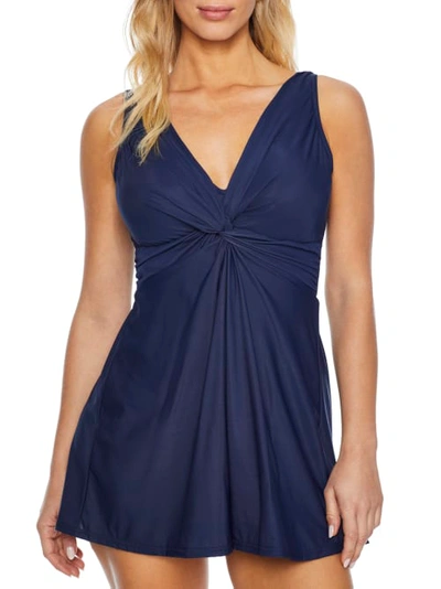 Shop Miraclesuit Must Haves Marais Swim Dress Dd-cups In Midnight