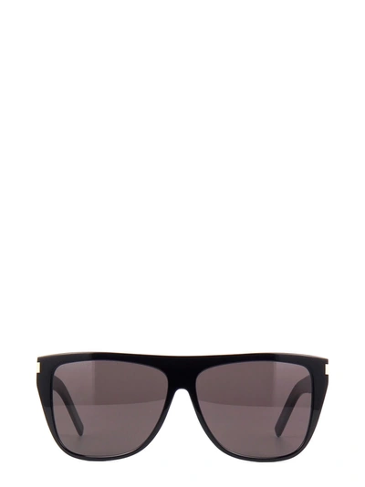 Shop Saint Laurent Sl 1 Slim Black Sunglasses