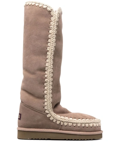 Mou Eskimo 50 Shearling Boots In Nude