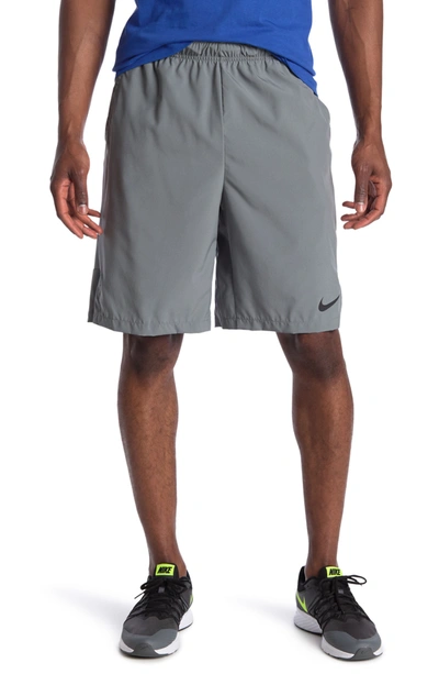 Nike Men's Big & Tall Flex Dri-fit Logo-print Training Shorts In Smoke Grey/ black | ModeSens