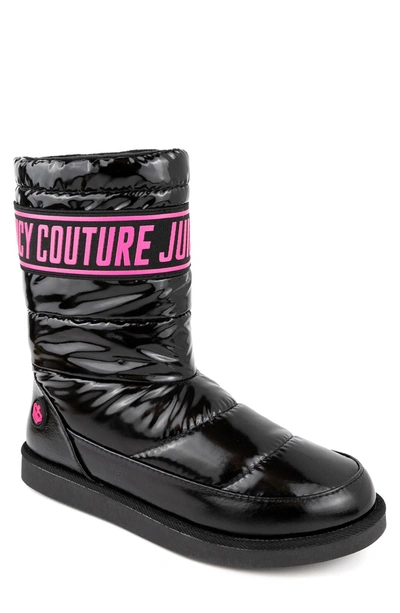 Shop Juicy Couture Quilted Faux Fur Lined Winter Boot In Black