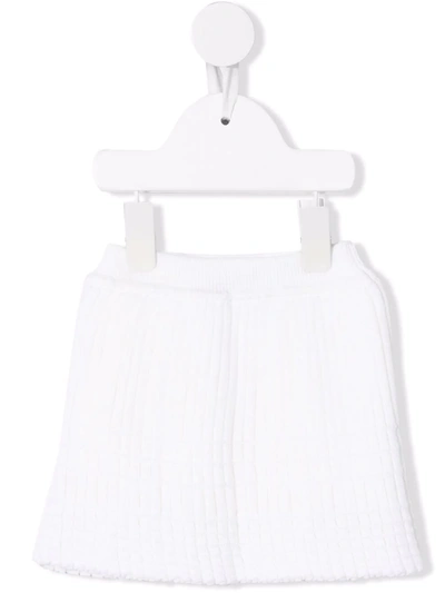 Shop Little Bear Ribbed-knit A-line Miniskirt In 白色