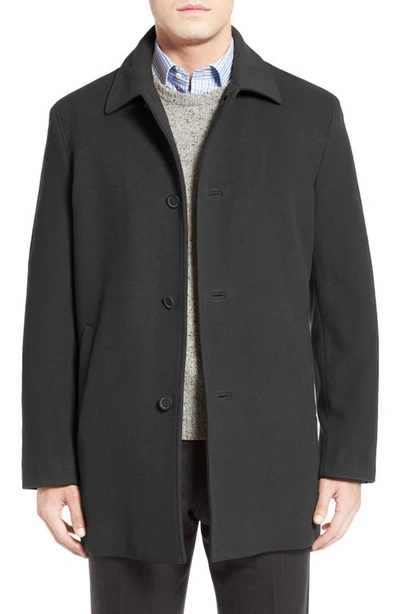 Shop Cole Haan Wool Blend Overcoat In Charcoal