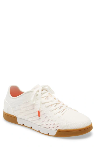 Shop Swims Breeze Tennis Washable Knit Sneaker In White/ White