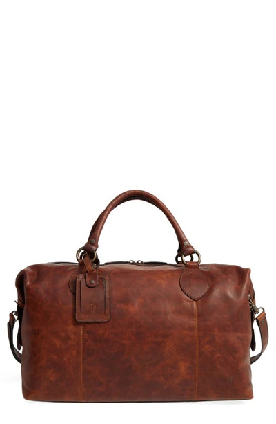 Shop Frye 'logan' Leather Overnight Bag In Cognac