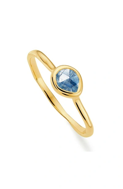 Shop Monica Vinader Siren Small Semiprecious Stone Stacking Ring In Gold/ Kyanite