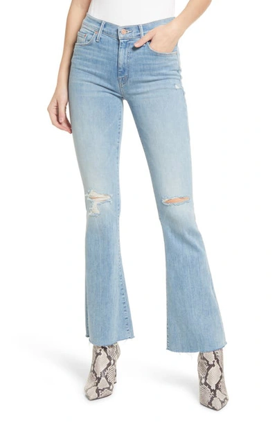 Shop Mother The Weekend Fray Hem Bootcut Jeans In Dreamer