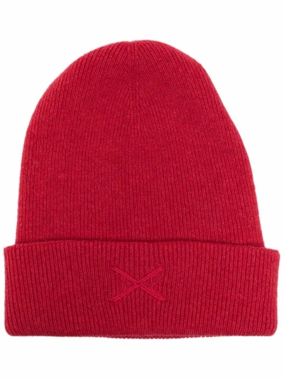 Shop Barrie Embroidered Cashmere Beanie In Rot
