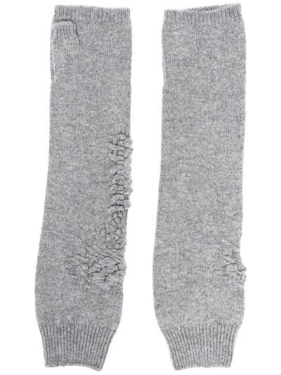 Shop Barrie Cashmere Mittens In Grau