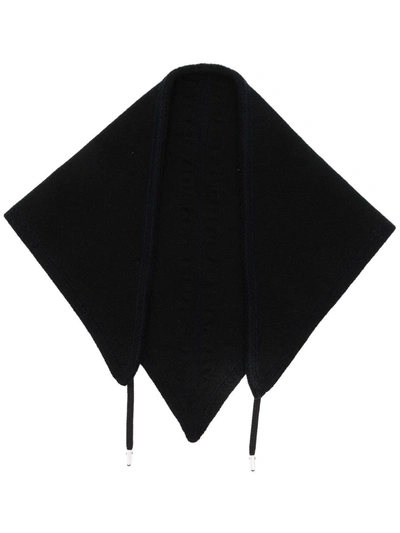 Shop Barrie Drawstring-fastening Cashmere Scarf In Schwarz
