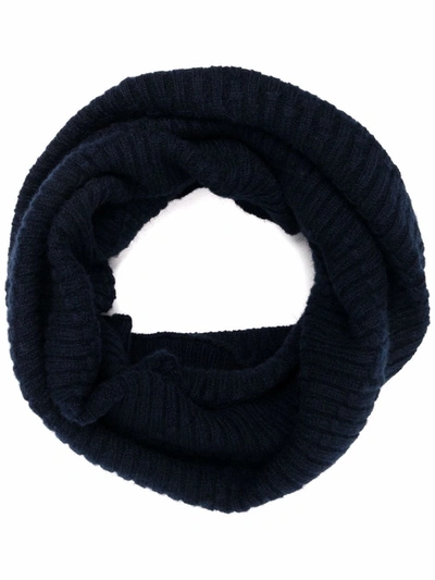 Shop Barrie Ribbed-knit Cashmere Snood In Blau