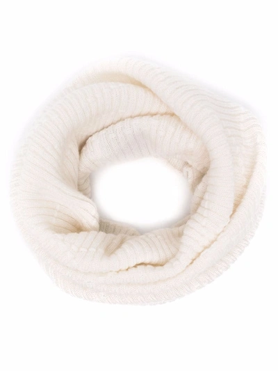Barrie Ribbed-knit Cashmere Snood In Weiss
