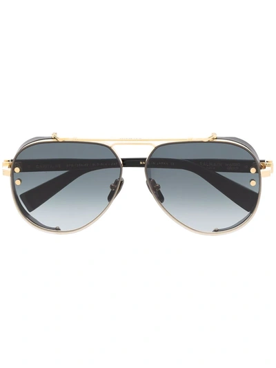 Shop Balmain Eyewear Pilot-frame Sunglasses In Black