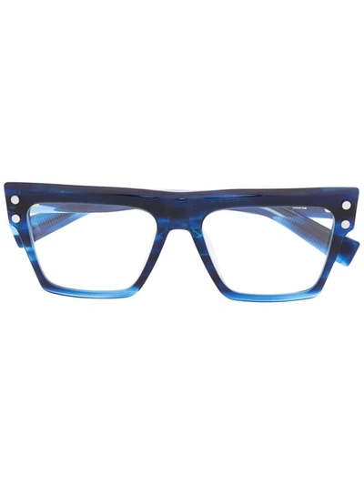 Shop Balmain Eyewear Square-frame Glasses In Blau