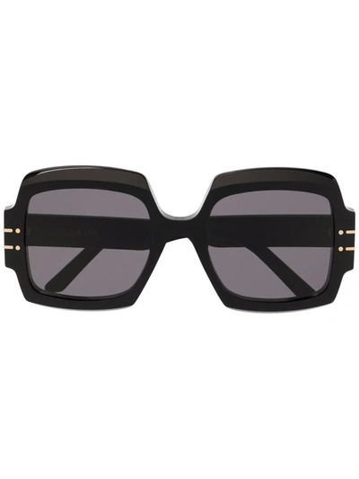 Dior Signature S1u 55mm Oversized Square Acetate Sunglasses In Schwarz