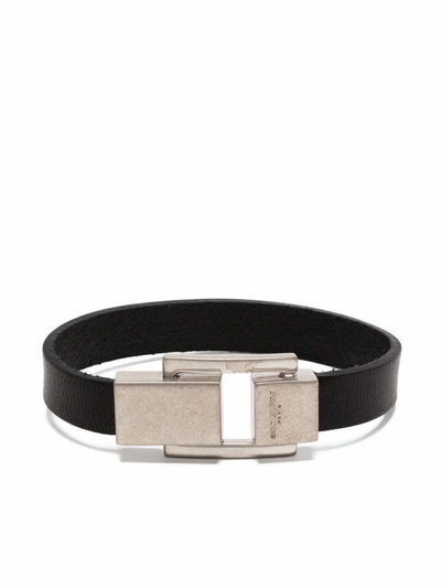 Shop Saint Laurent Women's Black Leather Bracelet